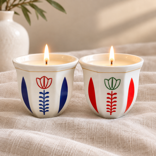 Shaffeh Candle- Set of 2 Blue & Red │ Bundle Price